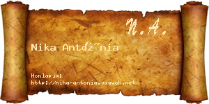 Nika Antónia névjegykártya